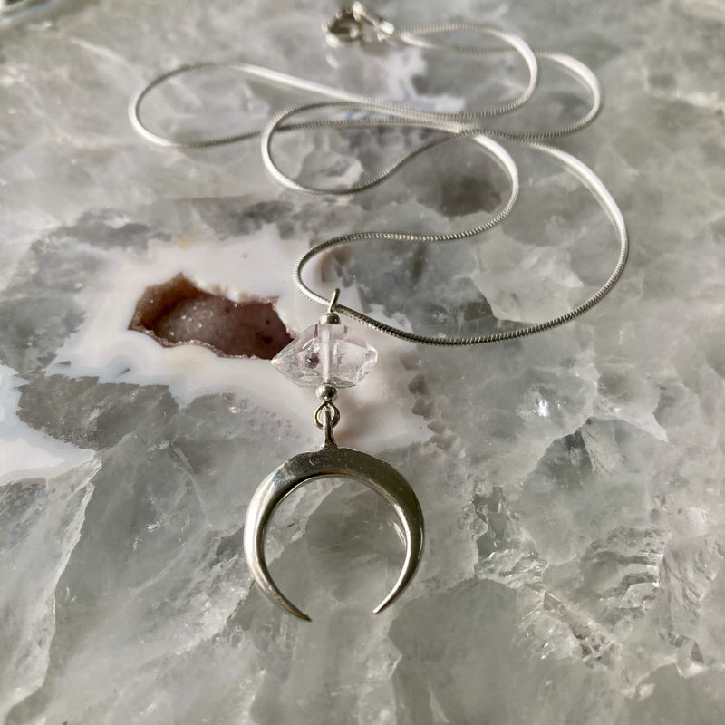 La luna love Herkimer diamond Pendant necklace for healing