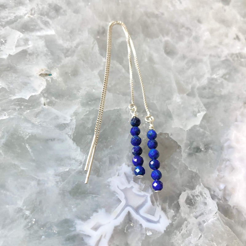     Lapis Lazuli Crystal Thread Earrings