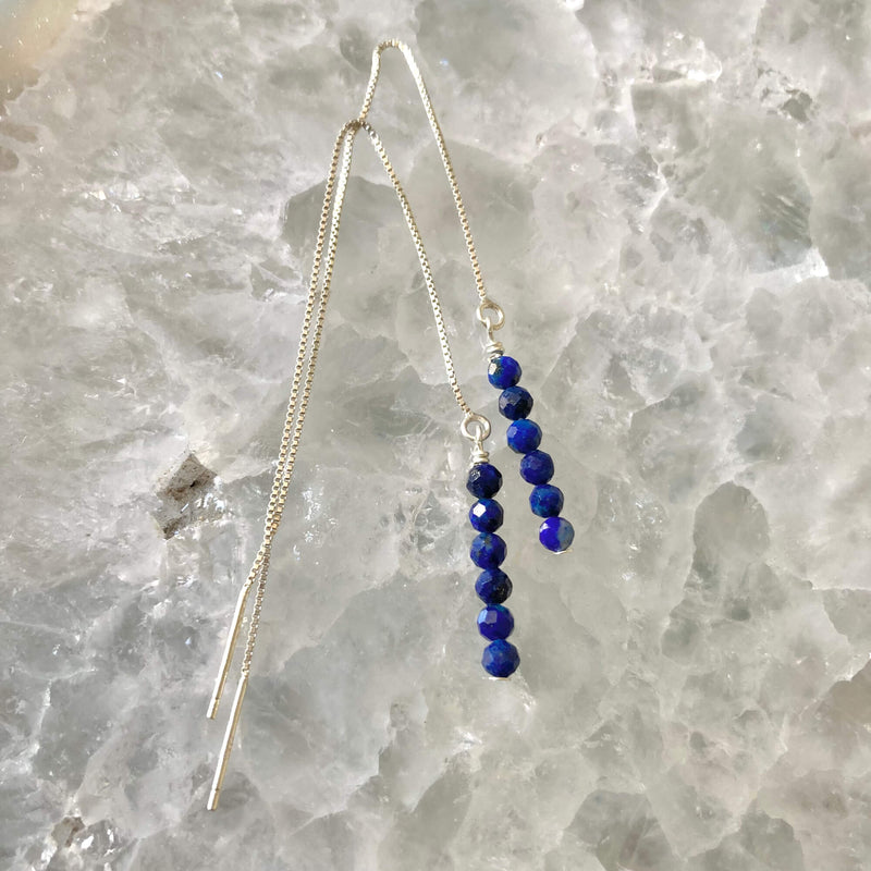     Lapis Lazuli Thread Earrings