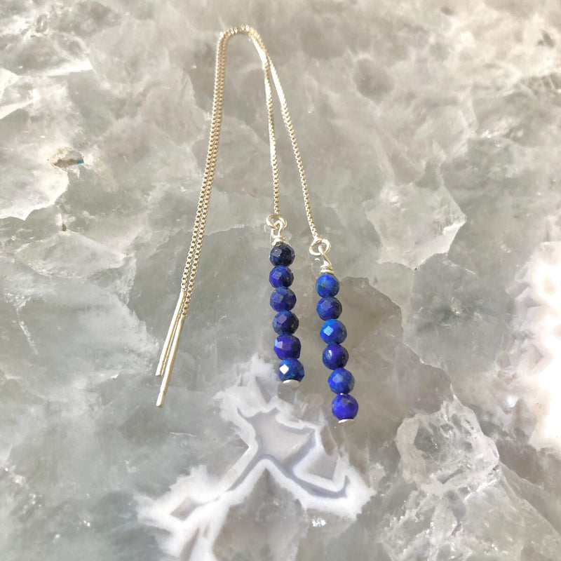     Lapis Lazuli Thread Earrings for healing