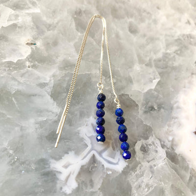     Lapis Lazuli Thread Earrings for ladies