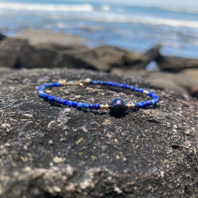Lapis Lazuli & Black Pearl Bracelet for empowerment
