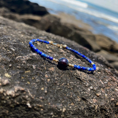 Lapis Lazuli & Black Pearl Bracelet for ladies