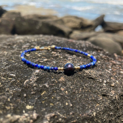 Lapis Lazuli & Black Pearl Empowerment Bracelet
