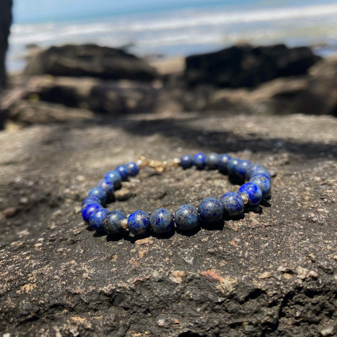 Lapis Lazuli & Gold Crystal Bracelet