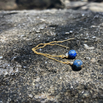 Lapis Lazuli Thread Crystal Earrings