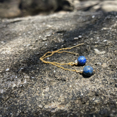 Lapis Lazuli Crystal Thread Earrings