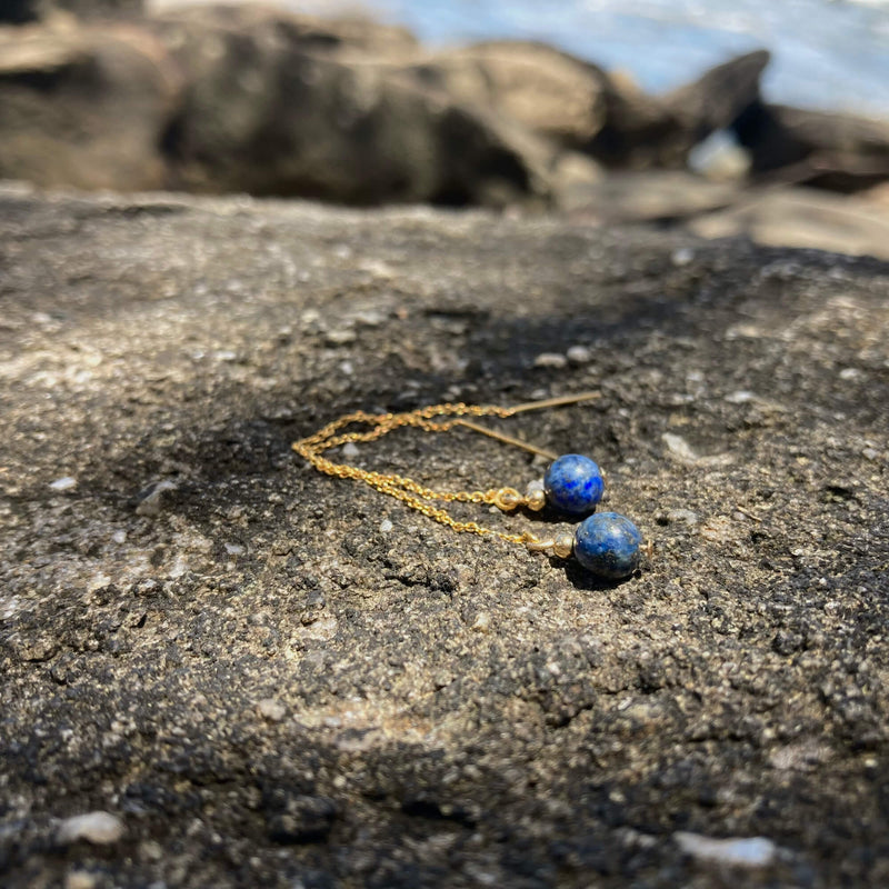Lapis Lazuli Healing Thread Earrings