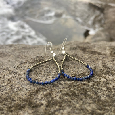 Lapis lazuli and pyrite earrings
