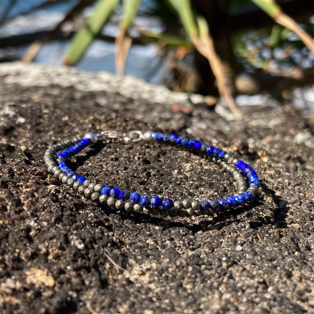 Lapis Lazuli & Pyrite Double Strand Bracelet