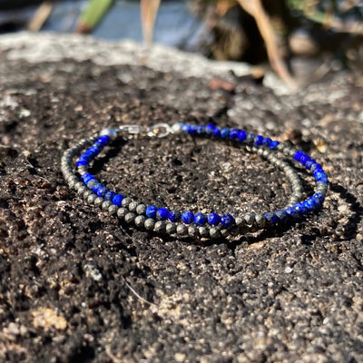 Lapis Lazuli & Pyrite Double Strand Bracelet for healing