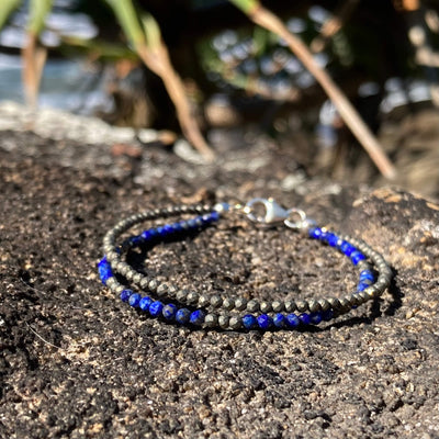 Lapis Lazuli & Pyrite Double Strand Healing Bracelet