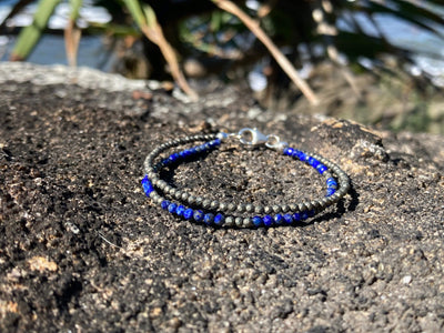 Lapis Lazuli & Pyrite Double Strand healing crystal Bracelet