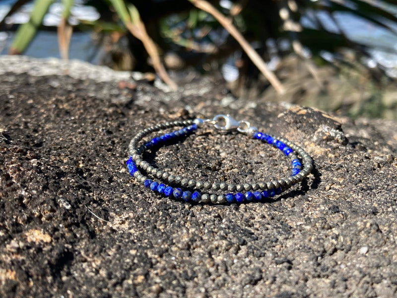 Lapis Lazuli & Pyrite Double Strand healing crystal Bracelet