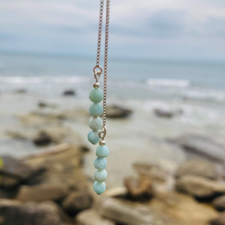 Larimar healing Thread Earrings