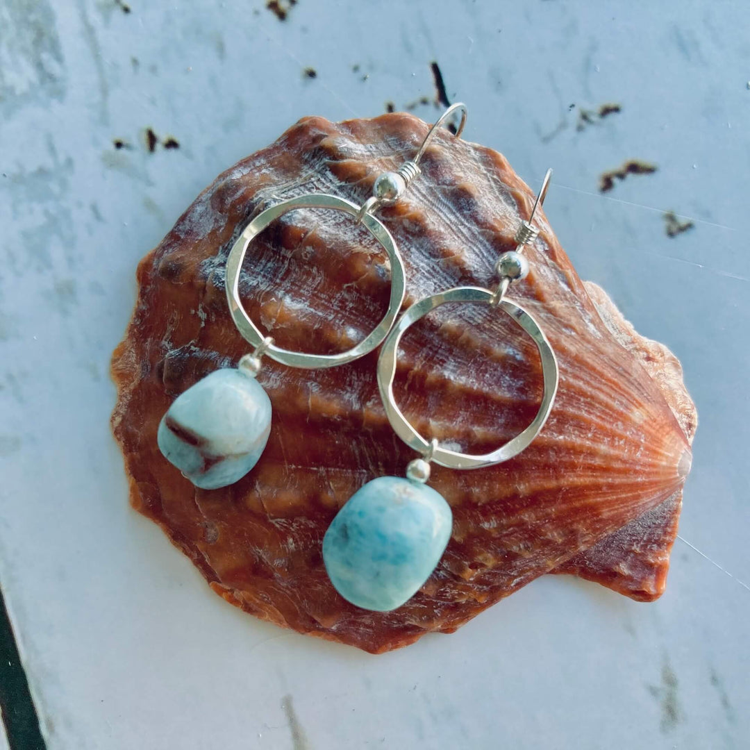 larimar pendant earrings