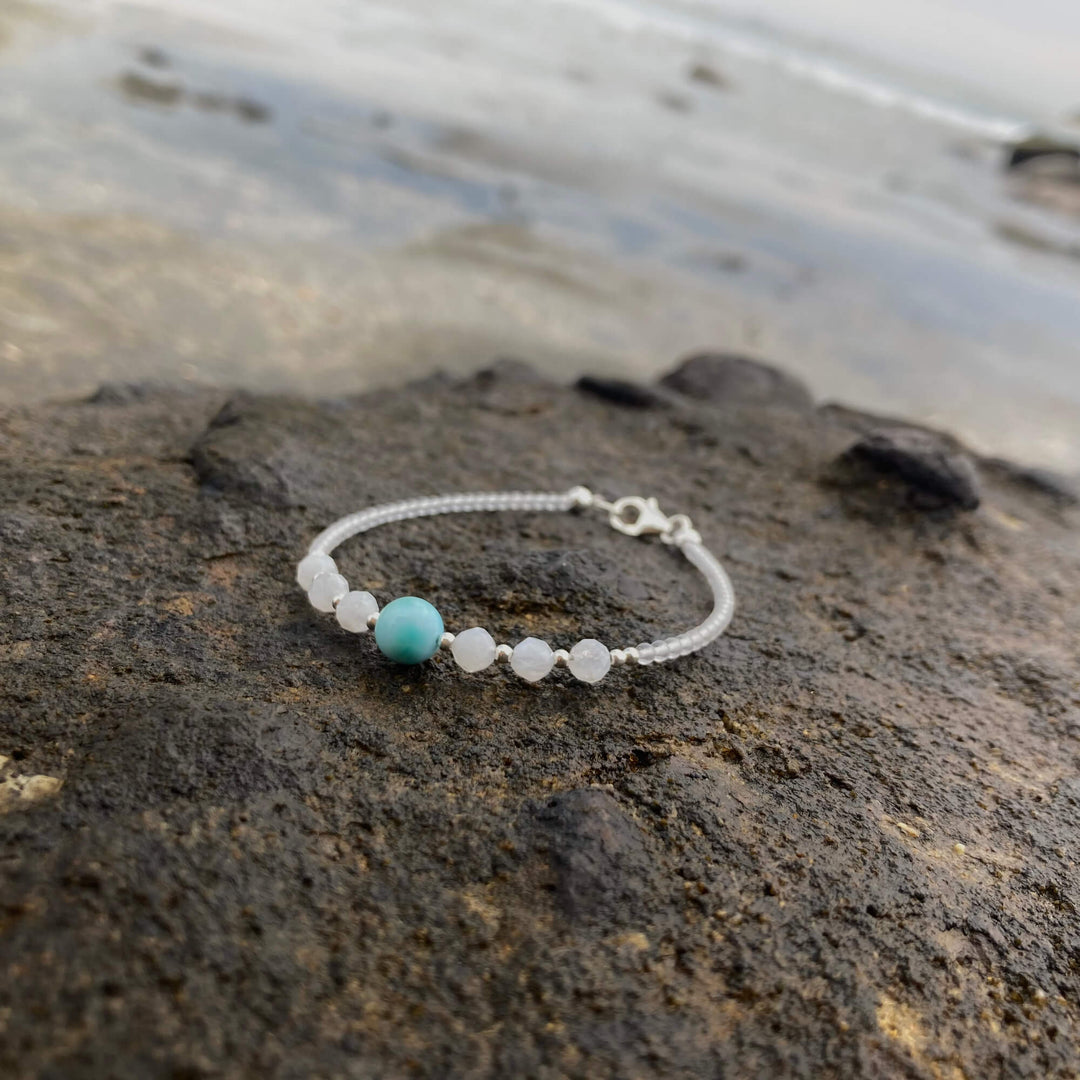 larimar & moonstone bracelet for soothing