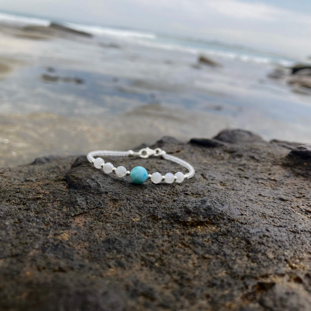 larimar & moonstone bracelet for healing