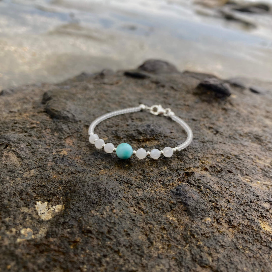 larimar & moonstone healing bracelet