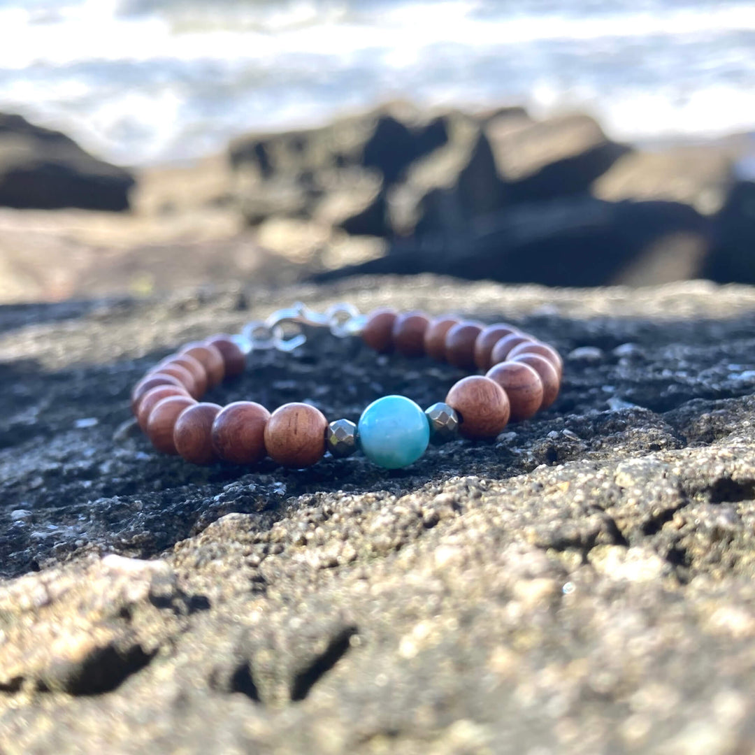 Larimar Wood Bracelet for healing