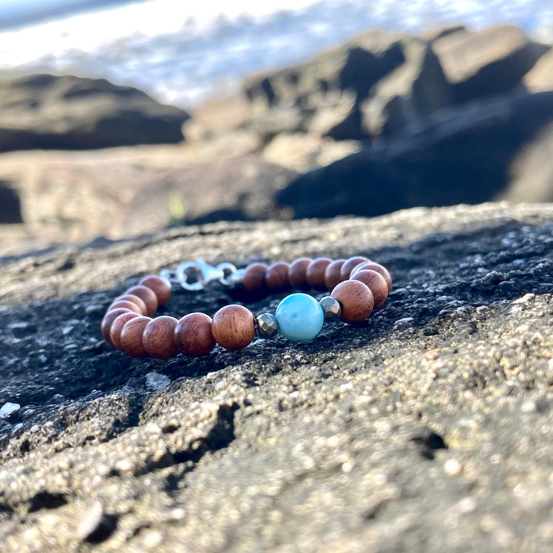 Larimar Wood crystal Bracelet