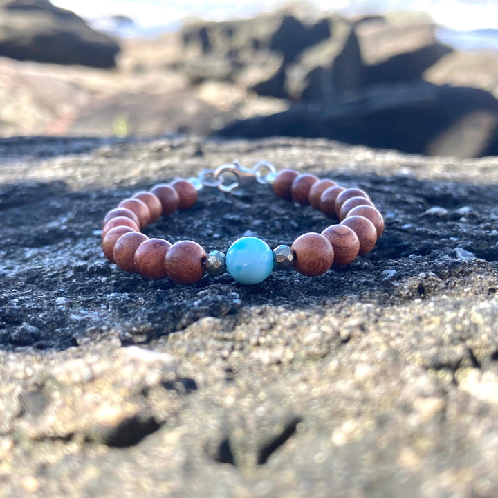 Larimar Wood healing Bracelet