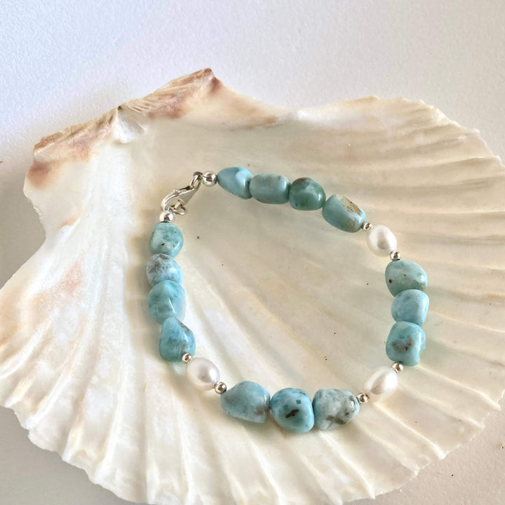 Larimar & Pearl Bracelet