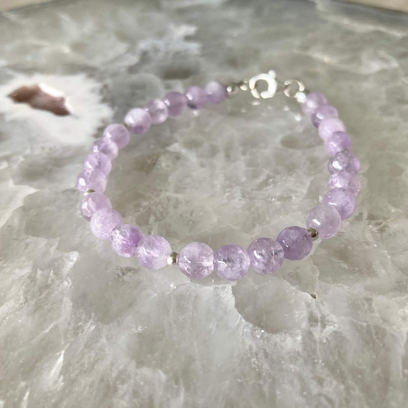 Lavender amethyst bracelet for healing