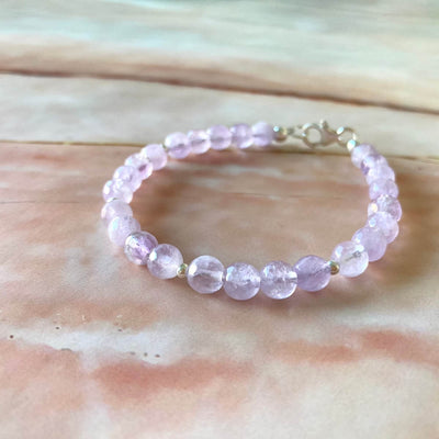 Lavender amethyst healing crystal bracelet 