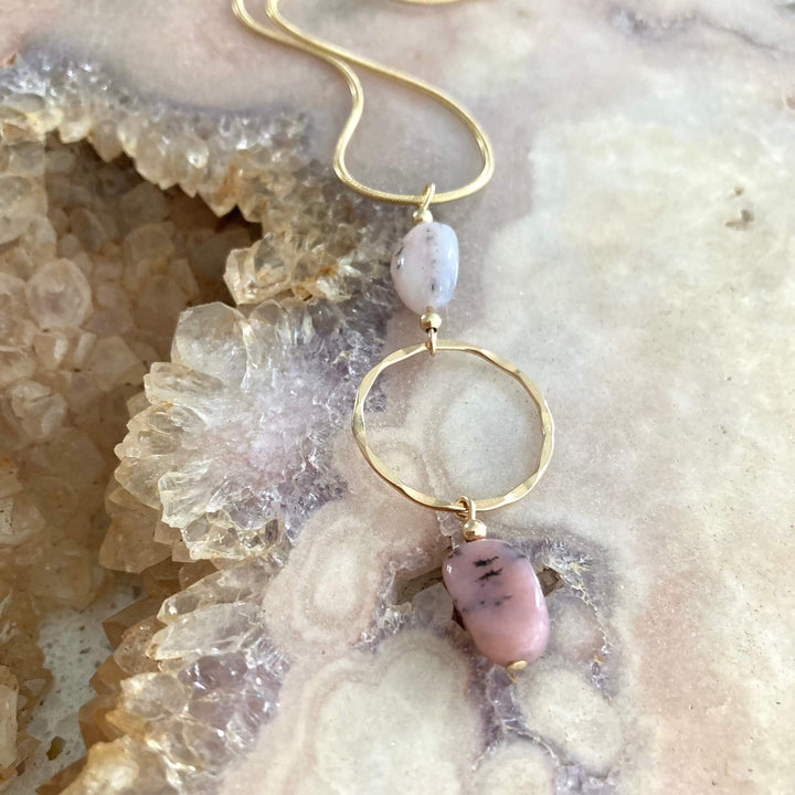 Pink Opal Pendant Necklace