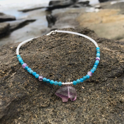 Lil Flourite Bear Necklace for healing
