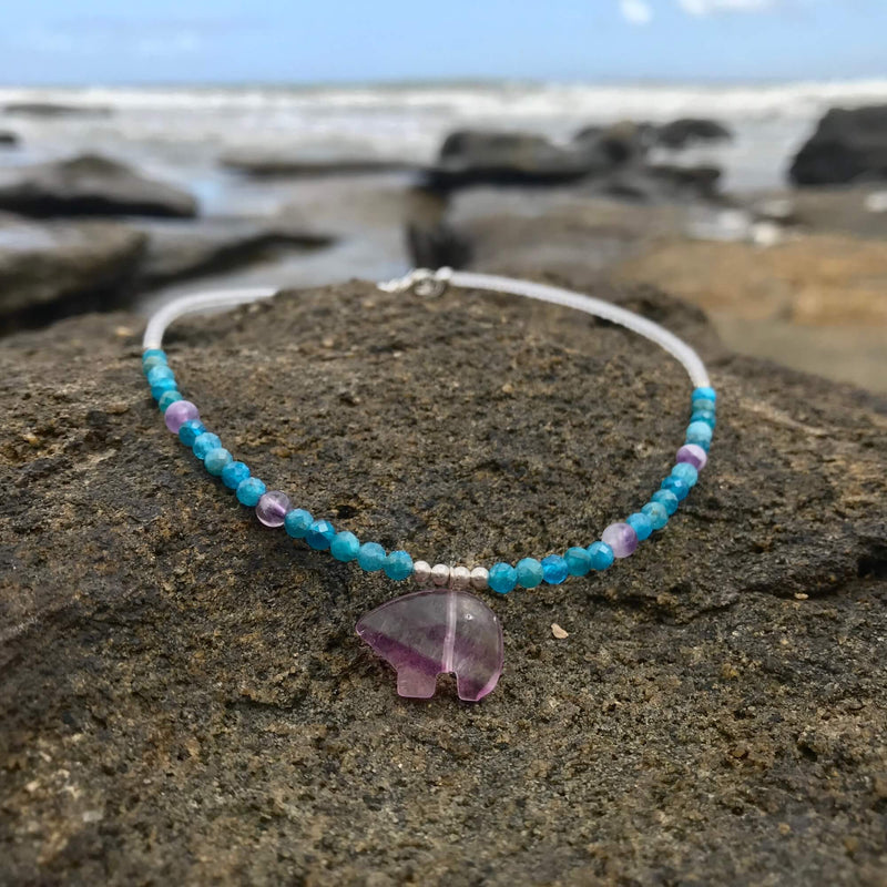 Lil Flourite Bear Necklace for healing
