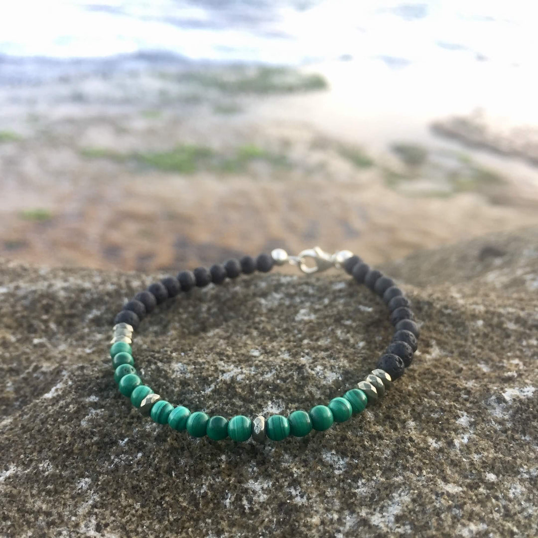 Malachite & Pyrite Bracelet for essential oils