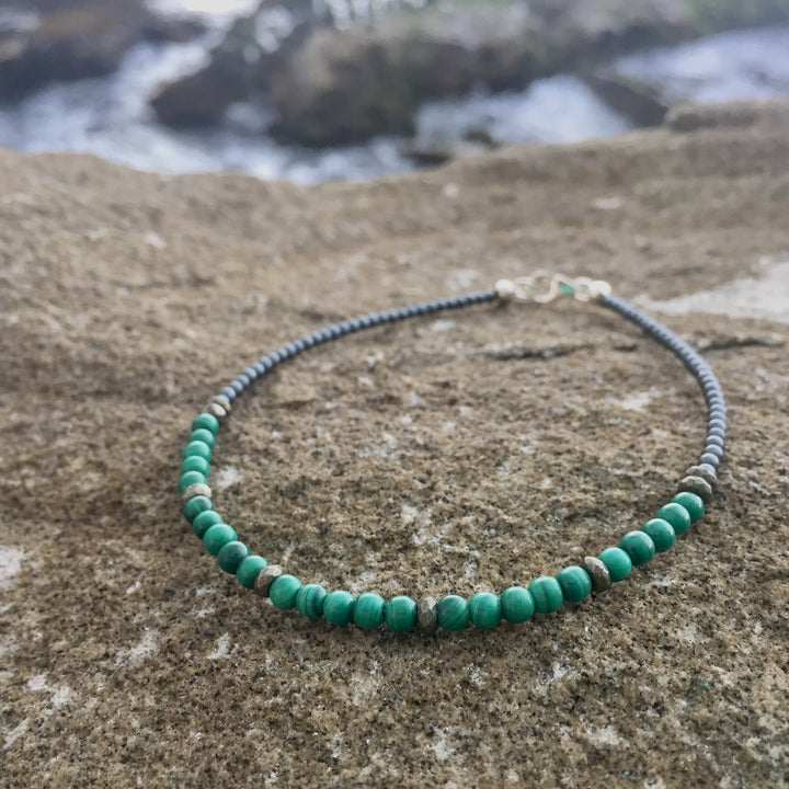 Malachite & Pyrite anklet