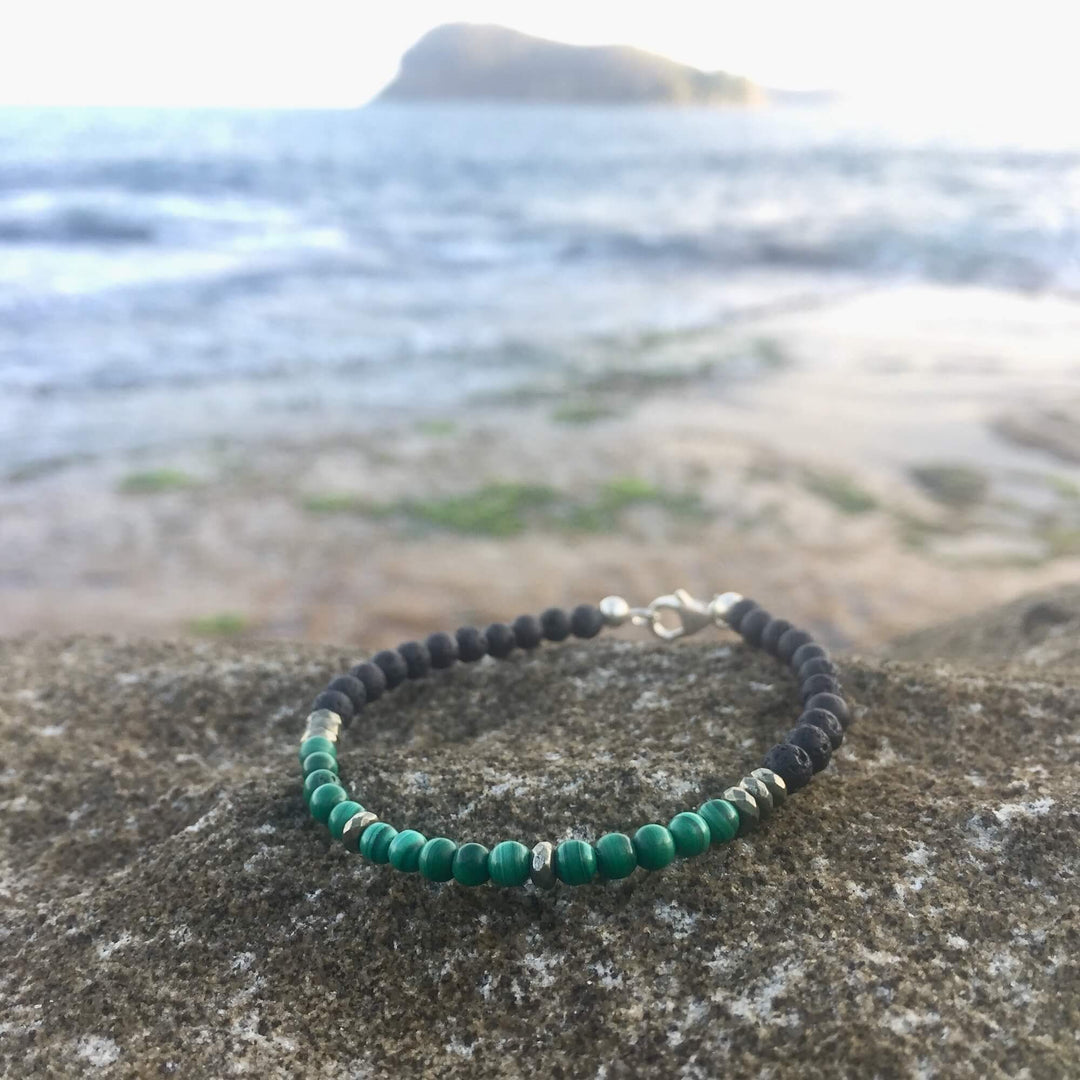 Malachite & Pyrite Diffuser Manifestation Bracelet