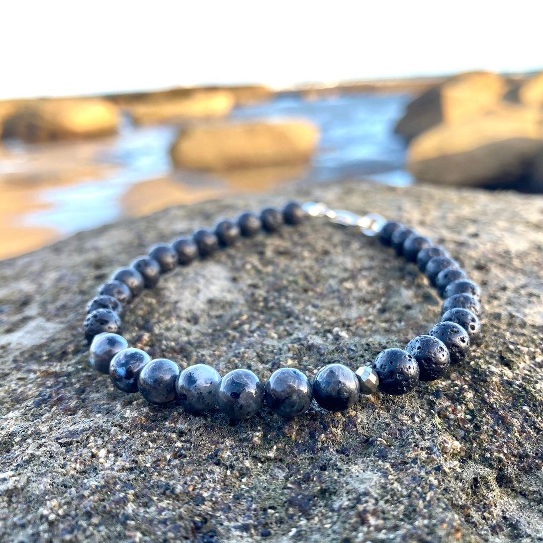 Mens Larvikite Healing Bracelet