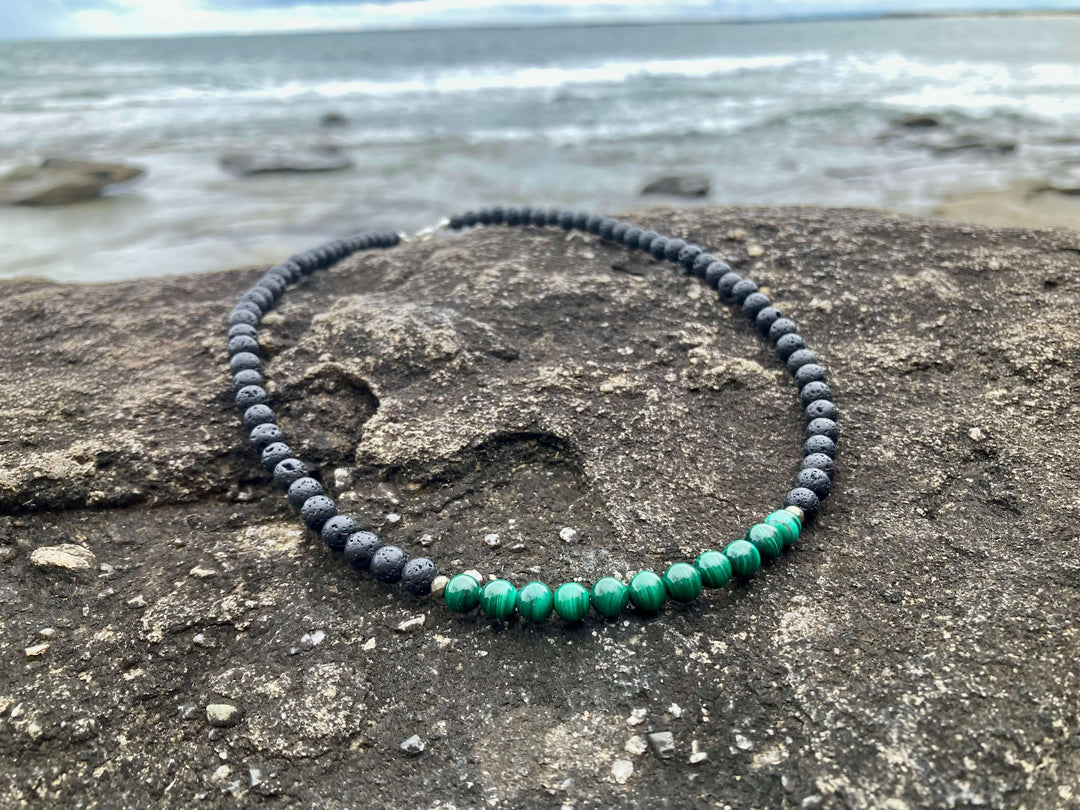 Mens Malachite Necklace For Manifestation