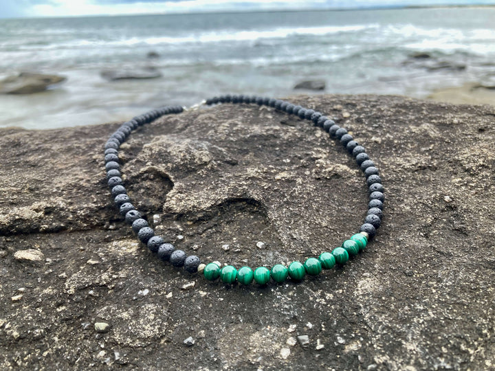 Mens Malachite Necklace For Manifestation