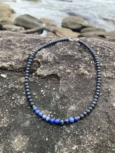     Mens Necklace for Focus with sodalite