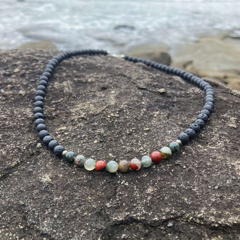 Mens Necklace for Strength with Bloodstone