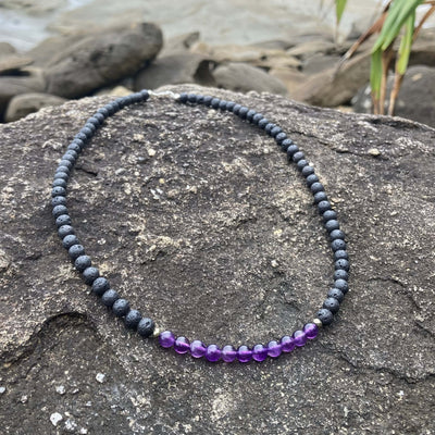 Mens Necklace for Zen with Amethyst