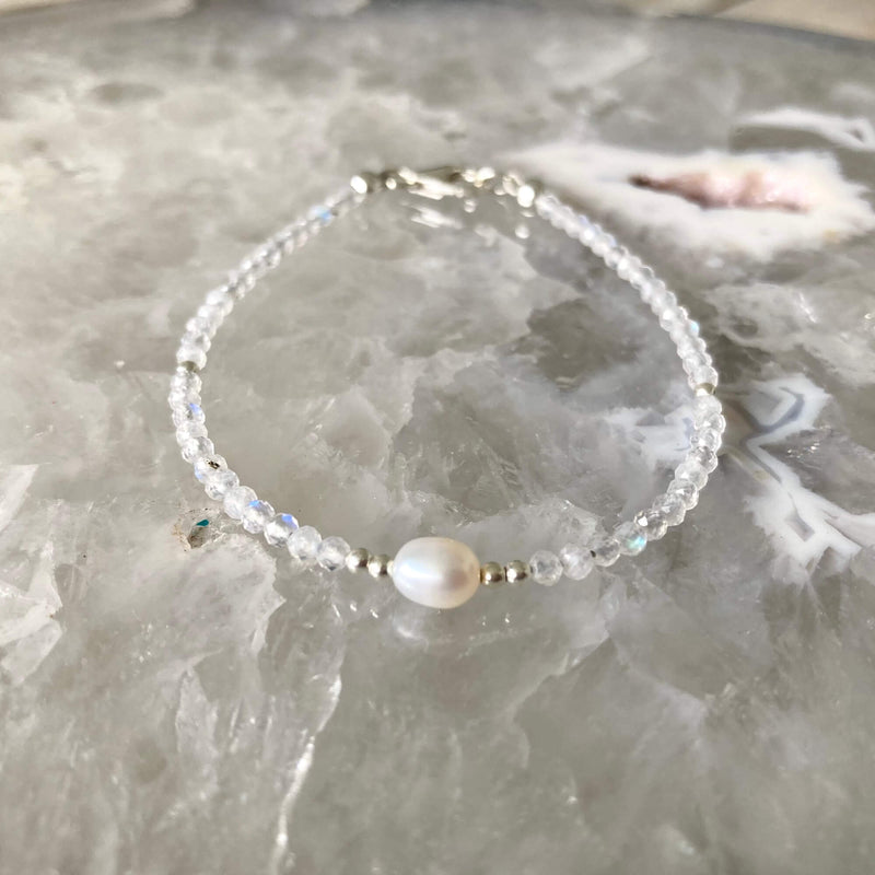 moonstone & pearl bracelet