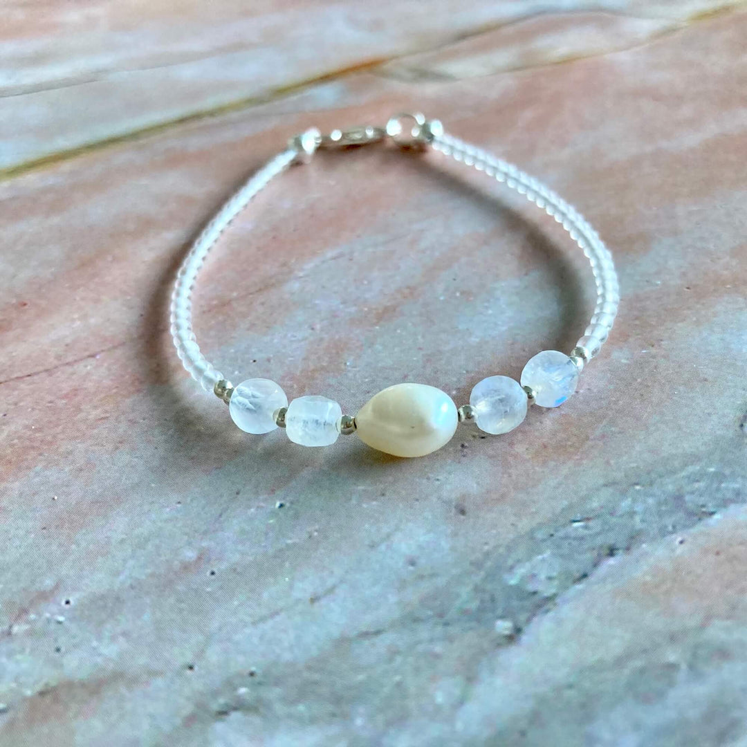 moonstone & pearl bracelet