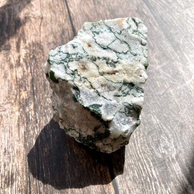 Moss Green Agate Rough Brown patches10