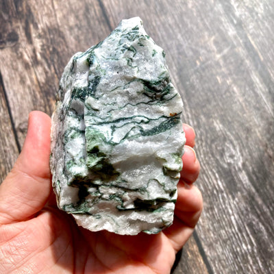 Moss Green Agate Rough Brown patches5