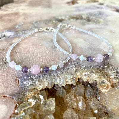 Mother & Daughter healing crystal bracelet set
