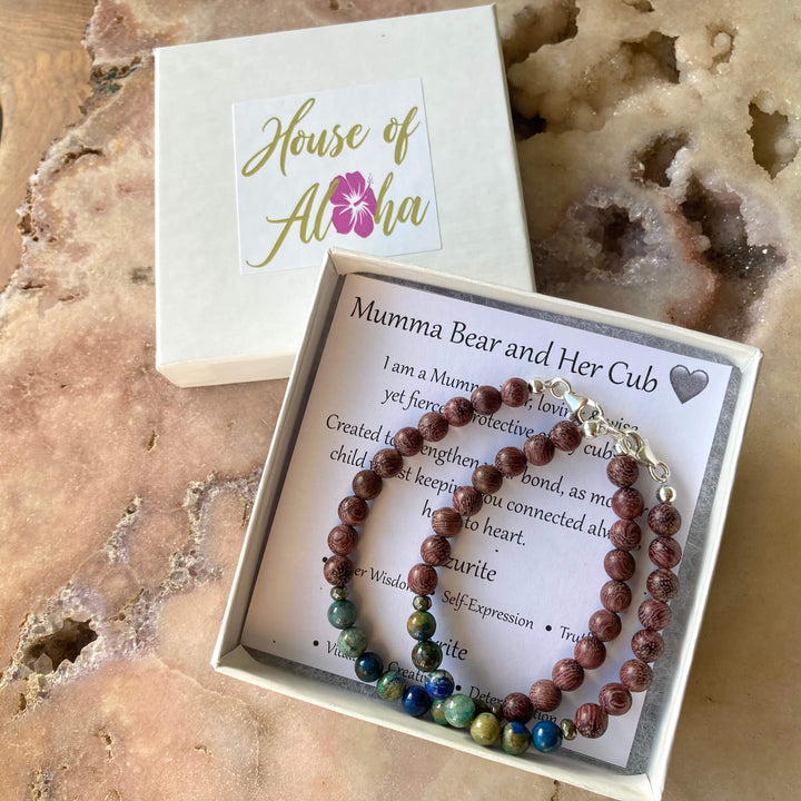 Mumma and cub crystal bracelet set