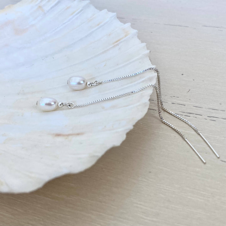 Pearl ladies Thread Earrings