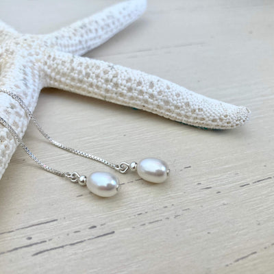 Pearl womens thread Earrings