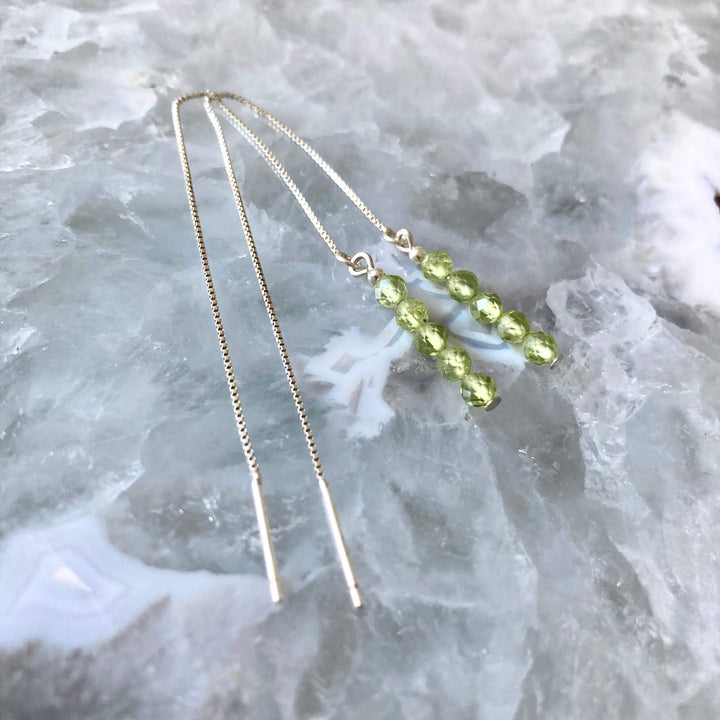 Peridot Thread Earrings